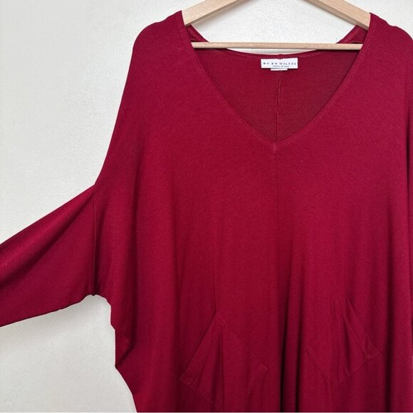 Bryn Walker Womens Small Oversized Asymmetrical Vneck Pocket Tunic Dress - Picture 6 of 14